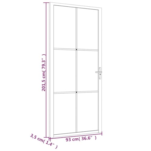 Interior Door 36.6"x79.3" Black Matt Glass, Aluminum Frame, Modern Frosted Tempered Glass Panel, Privacy Room Divider for Home Office, Easy Assembly Zeehear