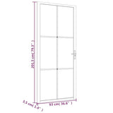 Interior Door 36.6"x79.3" Black Matt Glass, Aluminum Frame, Modern Frosted Tempered Glass Panel, Privacy Room Divider for Home Office, Easy Assembly Zeehear