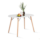 COZYCASA Dining Table Oval 47.2" Mid Century Modern White Kitchen Dinner Table Simple Table for Home Office Kitchen Living Room Bistro Cafe, Computer Writing Desk, White (Oval) COZYCASA