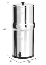 Big Berkey Gravity-Fed Stainless Steel Countertop Water Filter System 2.25 Gallon with 2 Authentic Black Berkey Elements BB9-2 Filters Berkey