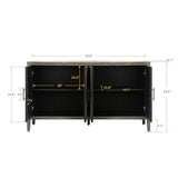 LUMISOL Sideboard Buffet Cabinet, Solid Wood Storage Sideboard with 4 Doors, Retro Style Kitchen Sideboard Buffet, Farmhouse Console Table for Living Room, Dining Room, Hallway, Entryway, Rustic Brown LUMISOL