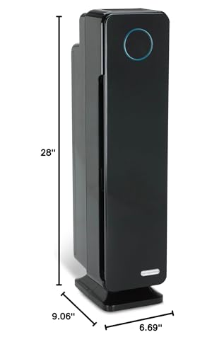 GermGuardian Air Purifier for Home, Large Rooms, H13 HEPA Filter, Removes Dust, Allergens, Smoke, Pollen, Odors, Mold, UV-C Light Helps Reduce Germs, 28 Inch, Black, AC5350B GermGuardian