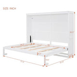 SOFTSEA Full Size Horizontal Murphy Bed, can be Folded into a Cabinet, Space-Saving Hidden Cabinet Murphy Bed for Guest Room, Bedroom, Home Office, White SOFTSEA