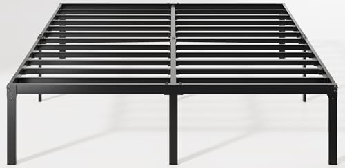 Allewie Full Size Bed Frame, 14 inch Metal Platform Beds with Storage Space, No Box Spring Needed and Easy Assembly, Black Allewie