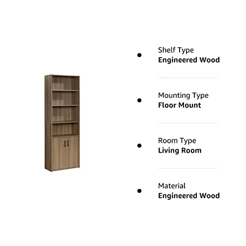 Sauder Beginnings Bookcase With Doors/ Book shelf, Summer Oak finish