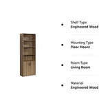 Sauder Beginnings Bookcase With Doors/ Book shelf, Summer Oak finish Sauder