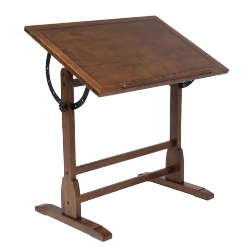 HomeStock Baroque Bonanza Drafting Table, 30" D X 42" W X 34" H, Adjustable Feature, Classroom Type, Tabletop Mounting Type, Engineered Wood Finish - Length:144 144