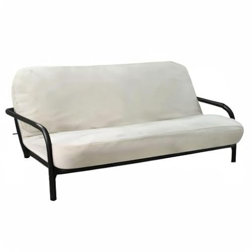 OctoRose Full Size 54x75x8 inch 3 Side Zipper Classic Soft Micro Suede Futon Cover Sofa Daybed Mattress Slipcover (Khaki, Full Size) OctoRose