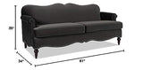Jennifer Taylor Home Legacy Camelback Sofa Nail head Accents, Dark Charcoal Grey Jennifer Taylor Home