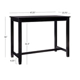 Linon Black 36 inch Counter Height Pub Claridge Table Linon