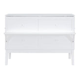 Jintop Queen Size Murphy Bed Chest,Cabinet Hideaway Bed with USB Port and Removable Shelves on Each Side,Wood Wall can be Folded,Platform Bedframe for Kids Bedroom,Student Dorms,White Jintop