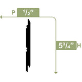 Ekena Millwork MLD06X01X96BPSWPV Reversible Beaded Plank Moulding, Unfinished Ekena Millwork