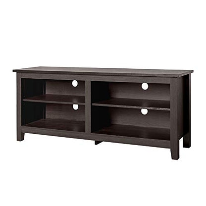 Walker Edison Wren Classic TV Console Entertainment Media Stand with Storage for Televisions up to 65 Inches, 58 Inch, Espresso