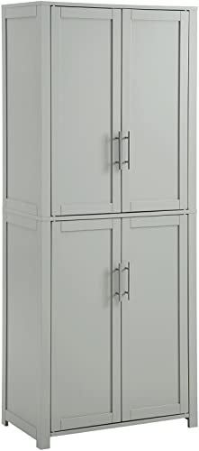 Crosley Furniture Savannah Tall Pantry, Gray - WoodArtSupply