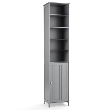 WATERJOY 72'' Grey Tall Storage Cabinet with Adjustable Shelves and Soft-Close Door WATERJOY