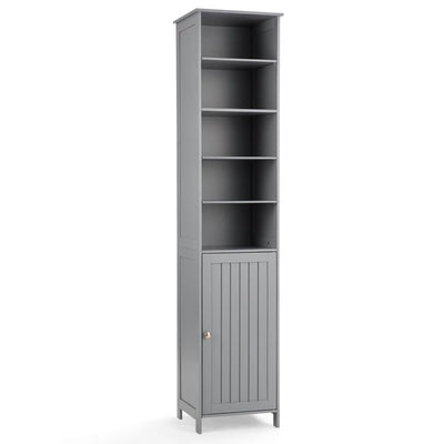 WATERJOY 72'' Grey Tall Storage Cabinet with Adjustable Shelves and Soft-Close Door
