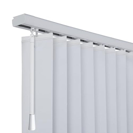 Cordless Vertical Window Blinds Shades for Home, Good for Big Windows, Sliding Glass Doors, Room Divider, 98% Blackout and Filter The Light into Room by Turn The Slat, Woven Pure White CHEFRU