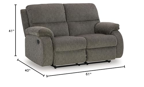 Signature Design by Ashley Scranto Contemporary Manual Reclining Loveseat, Gray Signature Design by Ashley