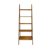 Casual Home 100% Solid Wood 5-Shelf Ladder Bookcase, 24.75" W x 16" D x 72" H, Chestnut, 5-Tier Freestanding Ladder Shelf Casual Home