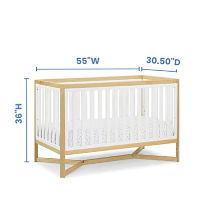 Delta Children Tribeca 4-in-1 Baby Convertible Crib, Bianca White/Natural - WoodArtSupply