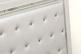 Pandora White Queen Bed Frame with Adjustable LED Headboard by East West Furniture East West Furniture
