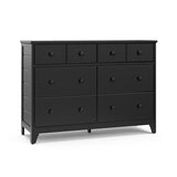 Storkcraft Moss 6 Drawer Double Dresser (Black) – GREENGUARD Gold Certified, Wood Dresser for Nursery, 6 Drawer Dresser, Kids Dresser, Nursery Dresser Drawer Organizer, Chest of Drawers Storkcraft