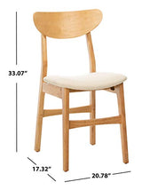 Safavieh Home Lucca Retro Natural and White Cushion Dining Chair, Set of 2 Safavieh