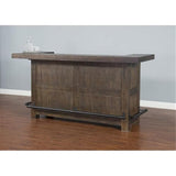 Pemberly Row 80" Farmhouse Transitional Wood Home Bar Unit Cabinet Set with Stemware Rack, Wine Storage for Dining Room Kitchen in Tobacco Leaf Pemberly Row