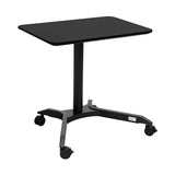 Seville Classics Airlift Height Adjustable Pneumatic Laptop Sit Stand Desk Mobile Rolling Cart, Computer Workstation for Home Office, Classroom, Black, 28" Premium Desktop (New Model) Seville Classics