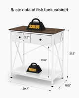 FILKO Aquarium Stand 20-29 Gallon, Metal Gallon Fish Tank Stands with Accessories Storage, Turtle/Reptile Terrariums Table,Breeder Tank Stand,Easy to Assemble(Tank not Included) (White, 29 Gallon) FILKO