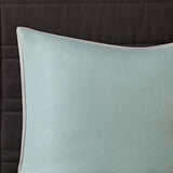 510 DESIGN Cozy Comforter Set - Geometric Honeycomb Design, All Season Down Alternative Casual Bedding with Matching Shams, Decorative Pillows, King(104"x92"), Seafoam/Grey 8 Piece 510 DESIGN