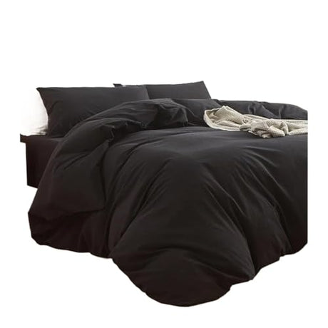 1pc Solid Color Duvet Cover Washed Cotton Quilt Minimalist Style Bedding Single Double King Queen Size Bed(140x200cm 1PC) Generic
