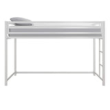 DHP Miles White Metal Junior Twin Loft Bed for Kids DHP