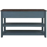 Vintage Console Table Modern Solid Wood Frame Sofa Table with 2 Tier Open Shelves and Top Storage Drawers Entryway Table for Living Room, Hallway, Front Hall, Stairs Area, Easy Assembly Knocbel