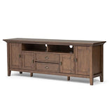 SIMPLIHOME Redmond SOLID WOOD 72 inch Wide Transitional TV Media Stand in Rustic Natural Aged Brown For TVs up to 80 inches for the Living Room and Entertainment Center SIMPLIHOME