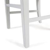 Christopher Knight Home Roshan Farmhouse Acacia Wood Dining Chairs, White / Walnut 21D x 17.75W x 35.5H Inch GDFStudio