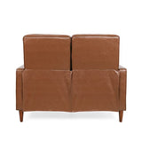 Christopher Knight Home Denison Tufted Loveseat Pushback Recliner - Faux Leather - Cognac Brown/Dark Espresso Christopher Knight Home