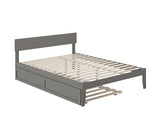 AFI Boston Queen Size Platform Bed with Twin XL Trundle in Grey AFI