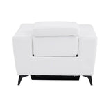 BlackJack Furniture Ferrara Top Grain Italian Leather Power Reclining Sofa Chair with USB Ports to Charge Devices, Adjustable Multi-Position Headrests, Wall Hugger Design, 41.3" W, White Blackjack Furniture