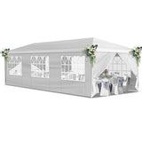 10x30 FT Party Tent, Outdoor Wedding Tents for Parties, Canopy Event Tent with 7 Removable Sidewalls, Waterproof Gazebo Shelter for Birthday Parties, Weddings, BBQs & Events (10X30FT-7Sides White) YYANDC