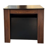 Extendable Console Table with Extension Leaves, Black Dining Room Table, 20''-118'' Expandable Dining Table for Living Room, Space Saving Extendable Dining Room Table for 2-12 Person, Walnut Legs Henf