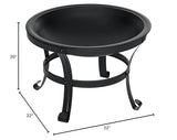 SINGLYFIRE 22 inch Fire Pit for Outside Outdoor Wood Burning Small Bonfire Pit Steel Firepit Bowl for Patio Camping Backyard Deck Picnic Porch,with Spark Screen,Log Grate,Poker SINGLYFIRE