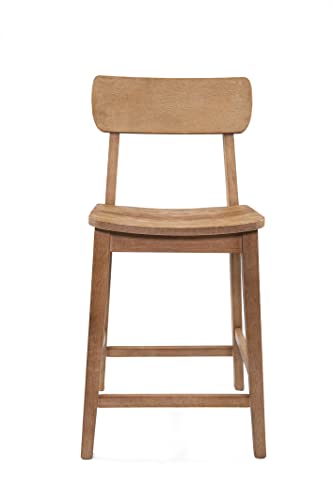 Boraam Torino Counter Height Stool, 24-Inch, Barnwood Wire-Brush - WoodArtSupply