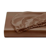 Queen Silk Satin Fitted Sheet, Soft Deep Pocket Single Bottom Bed Sheets Sold Separately, Wrinkle Free, Non- Fading, Breathable, Fully Elasticized(Queen Size, Brown) Lanest Housing