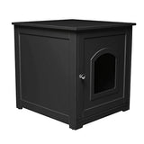zoovilla Kitty Litter Cabinet – Hidden Litter Box Furniture, Black For house-cats zoovilla