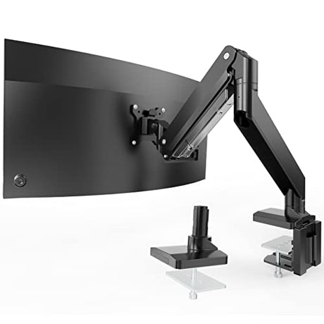 Heavy Duty Monitor Arm for Ultrawide Screens up to 49 inch and 39.6lbs, Premium Aluminum Single Desk Mount Stand with Gas Spring, VESA 75x75/100x100 IMtKotW