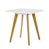 Comfy to go 27.6" Square Dining Table for 2-4 Person - Small Kitchen Table with Soild Wood Legs Mid Century Modern Table for Dinning Room, Kitchen,Small Speace (White) Comfy to go