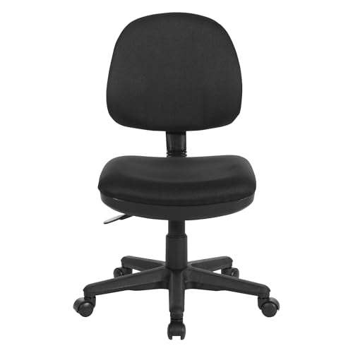 Office Star Pneumatic Sculptured Office Task Chair with Thick Padded Seat and Built-in Lumbar Support, Black Office Star Products