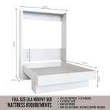 Oakland Living Easy-Lift Full Murphy Wall Bed in White with Shelf Oakland Living