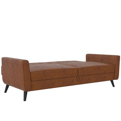 DHP Parker Futon with Storage, Camel Faux Leather